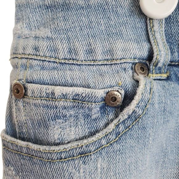 Vintage Havana Distressed Frayed Hem Denim‎ Mini Skirt Blue Medium - Picture 7 of 12